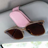 Picture of KIWEN Sunglasses Holders for Car Visor, Magnetic Leather Glasses Eyeglass Clip for Car, Ticket Card Clip Sunglasses Mount, Car Visor Accessories Gadgets (1, Pink)