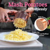 Picture of PriorityChef Large 15oz Potato Ricer, Heavy Duty Stainless Steel Potato Masher and Ricer Kitchen Tool, Press and Mash Kitchen Gadget For Perfect Mashed Potatoes - Everytime, Rose Gold and Black