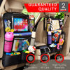 Picture of Helteko Backseat Car Organizer, Kick Mats Back Seat Protector with Touch Screen Tablet Holder, Car Back Seat Organizer for Kids, Travel Accessories, Kick Mat with 9 Storage Pockets 2 Pack, Deep Pink