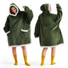 Picture of Bedsure Blanket Hoodie, Wearable Blanket for Adult & Kids as Gifts for Women Men, Birthday Gifts for Women Mom Sherpa Hoodie, Olive Green, Standard