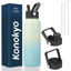 Picture of Konokyo 40oz Insulated Water Bottle Stainless Steel Sport Bottles with 3 Lids,Mint