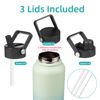 Picture of Konokyo 40oz Insulated Water Bottle Stainless Steel Sport Bottles with 3 Lids,Mint