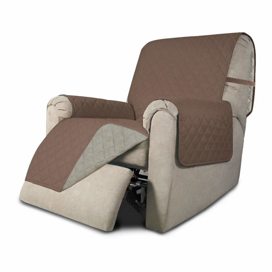 Picture of Easy-Going Recliner Sofa Slipcover Reversible Sofa Cover Water Resistant Couch Cover Furniture Protector with Elastic Straps for Pets Kids Children Dog Cat (Recliner, Brown/Beige)