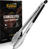 Picture of Eddeas Kitchen Tongs - 12 inch Heavy Duty Food Tongs, Ergonomic Grip,Superior Stainless Steel and Non-Slip Heat Resistant handle - Perfect for Cooking, Salad, Grilling, Barbecue,Dishwasher safe