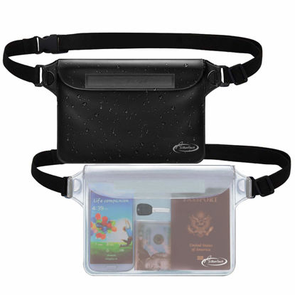 Picture of AiRunTech Waterproof Pouch with Waist Strap (2 Pack) | Beach Accessories Best Way to Keep Your Phone and Valuables Safe and Dry | Perfect for Boating Swimming Snorkeling Kayaking Beach Pool Water Park
