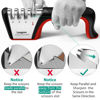 Picture of Longzon 4-in-1 Knife Sharpener [4 Stage] with a Pair of Cut-Resistant Glove, Original Premium Polish Blades, Best Kitchen Knife Sharpener Really Works for Ceramic and Steel Knives, Scissors.
