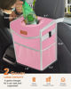 Picture of Pritent Car Trash Can with Lid, Cute Leakproof Car Trash Garbage Bag Hanging Vehicle Trash Bin Small Portable Automotive Garbage Cans Organizer for Back/Front Seat(Trapezoid,Pink