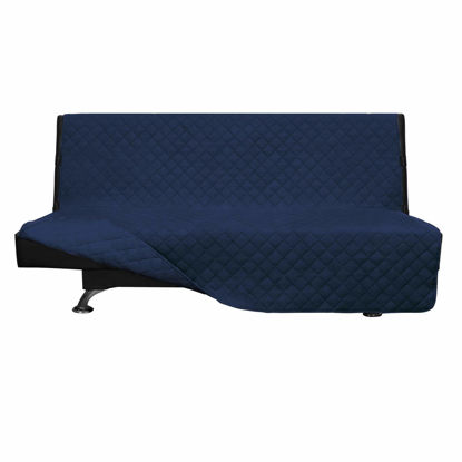 Picture of Easy-Going Futon Sofa Slipcover Reversible Sofa Cover Armless Futon Cover Furniture Protector Couch Cover Water Resistant Pets, Kids, Children, Dog, Cat (Futon, Navy/Navy)