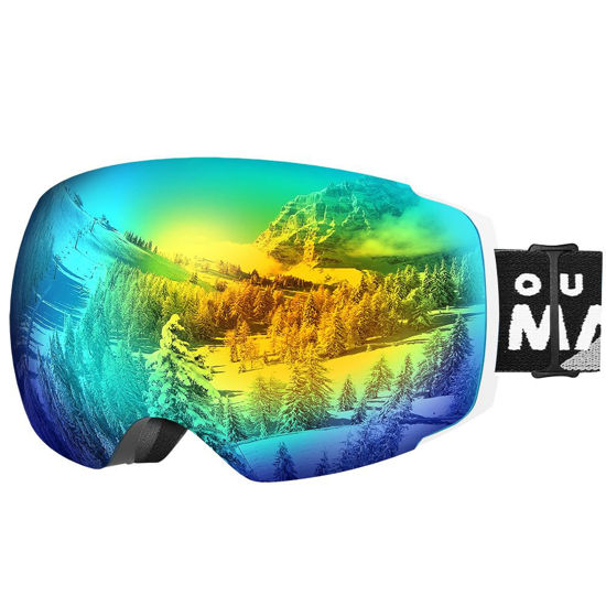 Picture of OutdoorMaster Ski Goggles PRO - Frameless, Interchangeable Lens 100% UV400 Protection Snow Goggles for Men & Women (Panda Frame VLT 13% Grey Lens with Full REVO Gold and Free Protective Case)