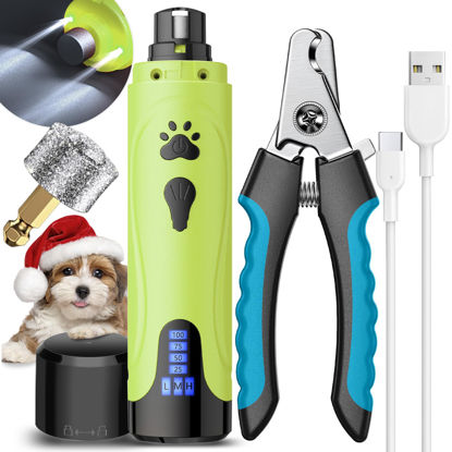 Picture of YABIFE Dog Nail Grinder, Dog Nail Trimmers and Clippers Kit, Super Quiet, Rechargeable, for Small Large Dogs Cats Toenail Claw Grooming,3 Speeds, 1 Extra Grinding Wheel