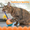 Picture of Catstages Whack N’ Wobble Ball Interactive Cat Toy Catnip Coated Wobble Ball with Feathers and Bells, Turquoise