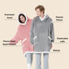 Picture of Bedsure Blanket Hoodie, Wearable Blanket for Adult & Kids as Gifts for Women Men, Birthday Gifts for Women Mom Sherpa Hoodie, Mellow Rose, Standard