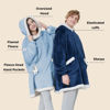 Picture of Bedsure Blanket Hoodie, Wearable Blanket for Adult & Kids as Gifts for Women Men, Birthday Gifts for Women Mom Sherpa Hoodie, Sky Blue, Standard