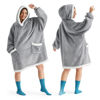 Picture of Bedsure Blanket Hoodie, Wearable Blanket for Adult & Kids as Gifts for Women Men, Birthday Gifts for Women Mom Sherpa Hoodie, Grey, Small