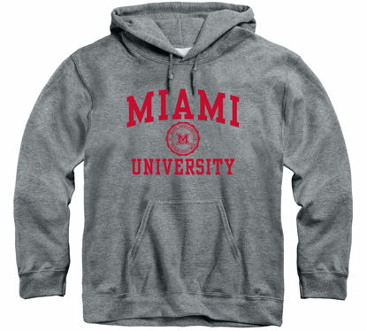 Picture of Barnesmith Miami University Redhawks Hooded Sweatshirt, Heritage, Charcoal Grey, X-Large
