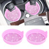 Picture of Amooca Car Cup Coaster Universal Non-Slip Cup Holders Bling Crystal Rhinestone Car Interior Accessories 2 Pack Pink Whole Rhinestone