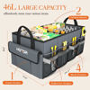 Picture of HOTOR Foldable Trunk Organizer - SUV, Sedan & Van, Sturdy Base Panel for Car Accessories, Grey, 2 Compartments, 21.3"12.6"10.6"