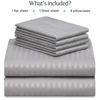 Picture of LuxClub 6 PC Full Size Sheet Set Bed Sheets, Breathable Luxury Bed Sheets, Deep Pockets 18" Wrinkle Free Cooling Bed Sheets Machine Washable Hotel Bedding (Full, Striped Light Grey)