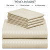 Picture of LuxClub 6 PC King Size Sheet Set Bed Sheets, Breathable Luxury Bed Sheets, Deep Pockets 18" Wrinkle Free Cooling Bed Sheets Machine Washable Hotel Bedding (King, Striped Cream)