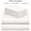 Picture of LuxClub 6PC King Microfiber Sheet Set, Striped White, Deep Pockets 18" Wrinkle Free, Cooling Bed Sheets, Allergy Free, Hotel Quality