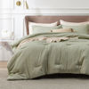 Picture of Bedsure California King Comforter Set - Olive Green, 3 Piece Bedding Set, 1 Comforter 104"x96" and 2 Pillow Shams 20"x36"+2"