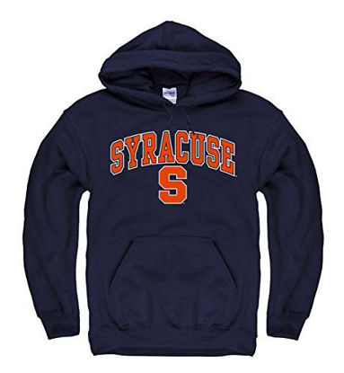 Picture of Campus Colors Adult Arch & Logo Soft Style Gameday Hooded Sweatshirt (Syracuse Orange - Navy, X-Large)