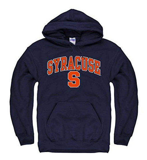Picture of Campus Colors Adult Arch & Logo Soft Style Gameday Hooded Sweatshirt (Syracuse Orange - Navy, X-Large)