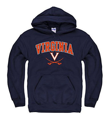 Picture of Campus Colors Adult Arch & Logo Soft Style Gameday Hooded Sweatshirt (Virginia Cavaliers - Navy, XX-Large)