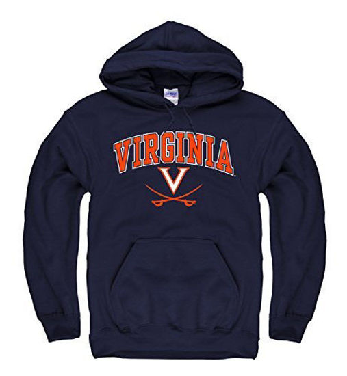 Picture of Campus Colors Adult Arch & Logo Soft Style Gameday Hooded Sweatshirt (Virginia Cavaliers - Navy, XX-Large)
