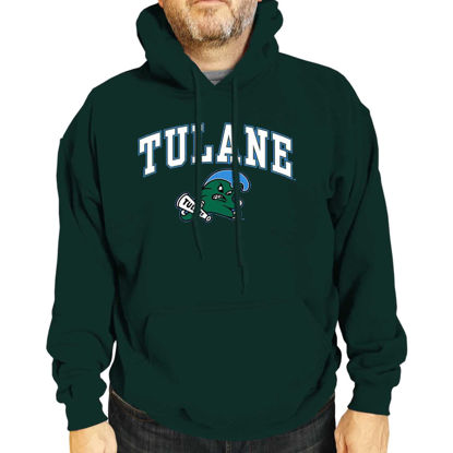 Picture of Campus Colors Adult Arch & Logo Soft Style Gameday Hooded Sweatshirt (Tulane Green Wave - Green, Medium)