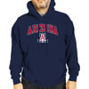 Picture of Campus Colors Adult Arch & Logo Soft Style Gameday Hooded Sweatshirt (Arizona Wildcats - Navy, Large)