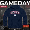 Picture of Campus Colors Adult Arch & Logo Soft Style Gameday Hooded Sweatshirt (UCONN Huskies - Navy, Small)