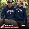 Picture of Campus Colors Adult Arch & Logo Soft Style Gameday Hooded Sweatshirt (UCONN Huskies - Navy, Medium)