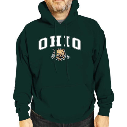 Picture of Campus Colors Adult Arch & Logo Soft Style Gameday Hooded Sweatshirt (Ohio Bobcats - Green, Small)