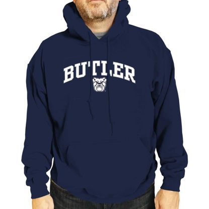 Picture of Campus Colors Adult Arch & Logo Soft Style Gameday Hooded Sweatshirt (Butler Bulldogs - Blue, Large)