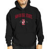 Picture of Campus Colors Adult Arch & Logo Soft Style Gameday Hooded Sweatshirt (San Diego State Aztecs - Black, Medium)