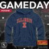 Picture of Campus Colors Adult Arch & Logo Soft Style Gameday Hooded Sweatshirt (Illinois Fighting Illini - Navy, Large)