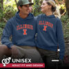 Picture of Campus Colors Adult Arch & Logo Soft Style Gameday Hooded Sweatshirt (Illinois Fighting Illini - Navy, XX-Large)