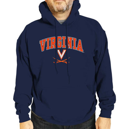 Picture of Campus Colors Adult Arch & Logo Soft Style Gameday Hooded Sweatshirt (Virginia Cavaliers - Blue, Small)