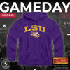 Picture of Campus Colors Adult Arch & Logo Soft Style Gameday Hooded Sweatshirt (LSU Tigers - Purple, Large)