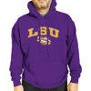 Picture of Campus Colors Adult Arch & Logo Soft Style Gameday Hooded Sweatshirt (LSU Tigers - Purple, Medium)