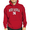 Picture of Campus Colors Adult Arch& Logo Soft Style Gameday Hooded Sweatshirt (Nebraska Cornhuskers - Red, Large)