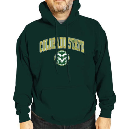Picture of Campus Colors Adult Arch & Logo Soft Style Gameday Hooded Sweatshirt (Colorado State Rams - Green, Large)