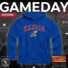 Picture of Campus Colors Adult Arch & Logo Soft Style Gameday Hooded Sweatshirt (Kansas Jayhawks - Royal, Large)