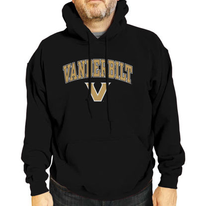 Picture of Campus Colors Adult Arch & Logo Soft Style Gameday Hooded Sweatshirt (Vanderbilt Commodores - Black, Small)