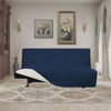 Picture of Easy-Going Futon Sofa Slipcover Reversible Sofa Cover Armless Futon Cover Furniture Protector Couch Cover Water Resistant Pets, Kids, Children, Dog, Cat (Futon, Navy/Ivory)