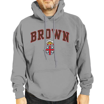 Picture of Campus ColorsCampus Colors Adult Arch & Logo Soft Style Gameday Hooded Sweatshirt (Brown Bears - Gray, XX-Large)