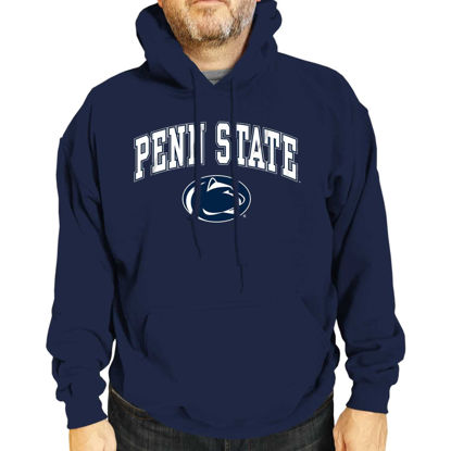 Picture of Campus Colors Adult Arch & Logo Soft Style Gameday Hooded Sweatshirt (Penn State Nittany Lions - Navy, XX-Large)