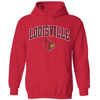 Picture of Campus Colors Adult Arch & Logo Soft Style Gameday Hooded Sweatshirt (Louisville Cardinals - Red, X-Large)
