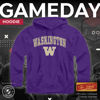Picture of Campus Colors Adult Arch & Logo Soft Style Gameday Hooded Sweatshirt (Washington Huskies - Purple, Small)